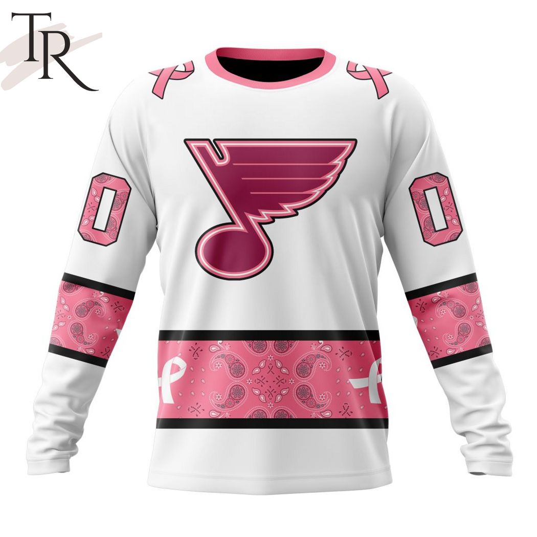 New 2025 NEW] Personalized NHL St. Louis Blues In Classic Style With Paisley! IN OCTOBER WE WEAR PINK BREAST CANCER Custom Hoodie - Image 6